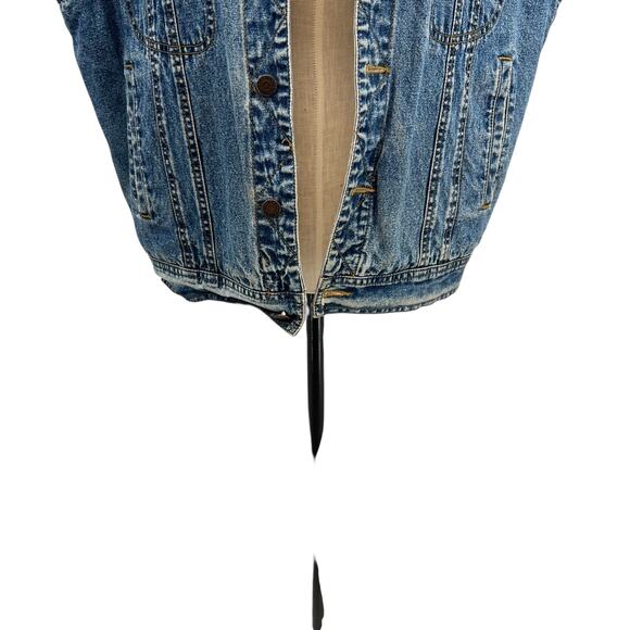 Gap Vintage Denim Vest Sherpa Lined Sleeveless Oversized Size Large - Picture 6 of 10
